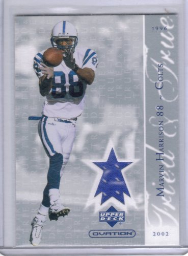 2002 Upper Deck Ovation Tried And True Jerseys TT-MH Marvin Harrison Indianapolis Colts (Piece of Authentic Game Worn Jersey - Football Cards)