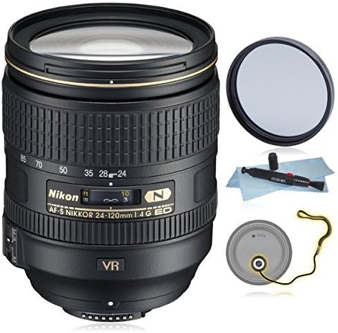 Nikon AF-S Nikkor 24-120mm f/4G ED VR Lens for Nikon Digital SLR (White Box) + AUD Essential Accessory Bundle