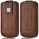Original Collos HTC Wildfire Vintage Brown M Handytasche Ledertasche Tasche Etui Slim Case Braun ink. Gürtelschlaufe / inkl. Rückziehfunktion EasyOut Pullstrip / Neue Collection 2011