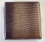 Cigarette Case Simulated Python Snake Bronze Tone -
