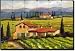 Overlooking the Vineyards by Joanne Margosian - Tuscan Landscape Tumbled Marble Tile ...