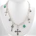 Sterling Silver and Turquoise Cross Charm Necklace, #8826