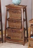 Wicker Basket Cabinet - 3-Basket