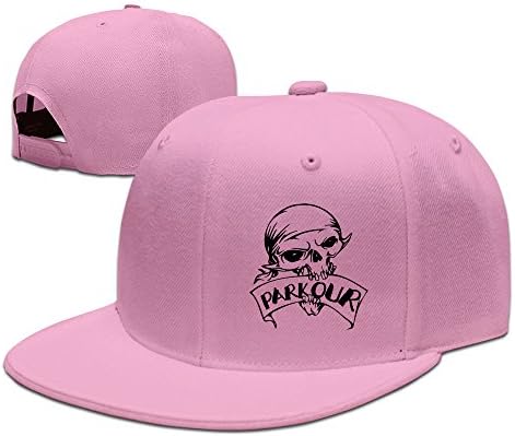 RUUYIIP Men' S Parkour Skull Snapback Cap Pink One Size