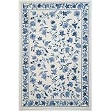 IMAGE OF KAS Rugs COL1727 Colonial Ivory Blue Floral Area Rug
