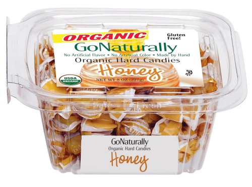 GoNaturally Organic Hard Candy, Honey, 8-Ounces (Pack of 12) by GoNaturally