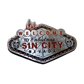 E41 Welcome To Sin City Las Vegas Belt Buckle