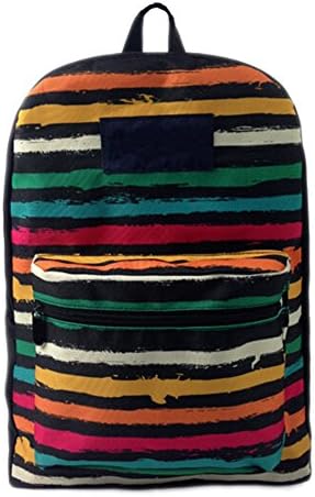 Createbag Women Vogue Stripped Backpack Travel Trekking Computer School Bag Multicolor