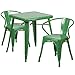 Metal Indoor-Outdoor Table Set with 2 Arm Chairs