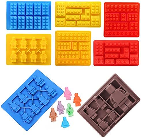 Gwogo® Building Brick Silicone Ice Cube Tray Candy Chocolate Mold - for Lego Lovers (8 Pcs)