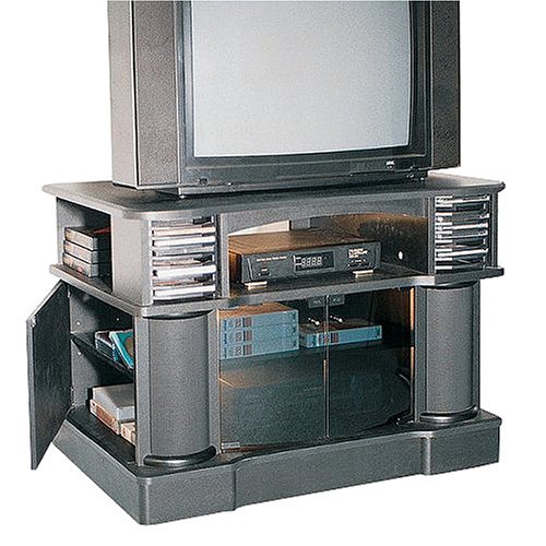 Kitchen: Black Entertainment Stand with CD Storage