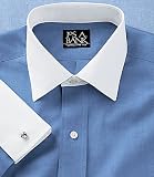 Traveler Pinpoint Solid Spread Collar,French Cuff Dress Shirt