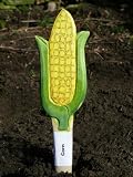 Cheerful Hand-Made Wooden Vegetable Row Plant Marker: Sweetcorn
