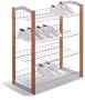 Four Tier Shoe Rack - by Organize It All - 17045 (Chrome/Wood) (28.5" H x 24.75" W x 12" D)