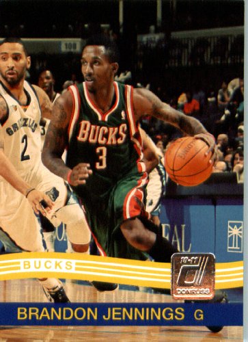 2010 / 2011 Donruss # 68 Brandon Jennings Milwaukee Bucks NBA Trading Card- In Protective Screwdown Case!