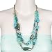 2-Strand Green Blue Wood Beads Necklace
