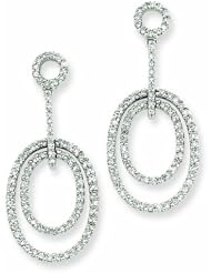 0.7 Carat 14K White Gold Diamond Ovals Earrings