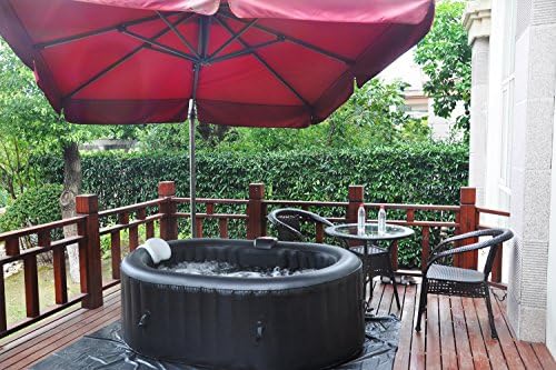 Homax Inflatable 145 Gallons(550 Liter) SPA 2-Person 130 Air Jets Include Accessories Oval Portable Hot Tub SPA Easy Plug N Play, Black .