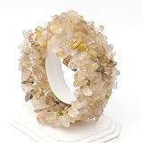 Cute Stretchy Rutilated Quartz Web Chip Bracelet