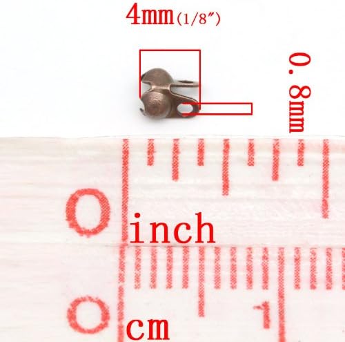 1000 Pcs Copper Tone Calottes End Crimp Beads Ball Chain Connector Clasp 4mm