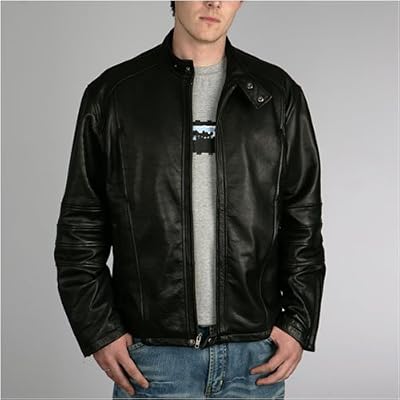 Leather Motorcycle Jacket - Men's Washed New Zealand Lambskin Motorcycle Jacket