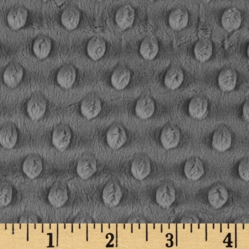 Minky Cuddle Dimple Dot Charcoal Fabric By The Yard