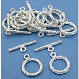 Bali Toggle Clasps Silver Plated Jewelry 16mm Approx 12