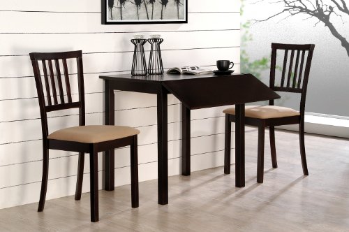 Dropleaf Table and Chairs Set Cappuccino