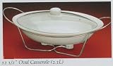 Review visiondecor Furniture  / Gibson Cuisine Essentials Oval Casserole White Bakeware in Wire Rack