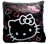 Hello Kitty Black Cushion Pillow, Hello kitty blanket also available!