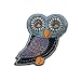 Eule 5,8 cm * 5,5 cm B�GELBILD AUFN�HER APPLIKATION Kinder dunkelblau bunt blau Uhu Kauz Schleiereule Fl�gel Vogel Eulen Owl Patch