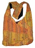 Orange Embroidered Peace and Sunrise Sling Purse Handbag