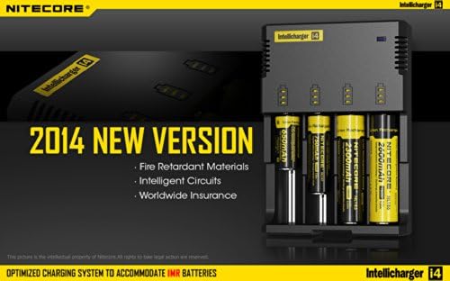 BUNDLE: Nitecore i4 V2014 NEW 2014 version Intellicharger Universal Smart Battery Charger for Li-ion / IMR / Ni-MH/ Ni-Cd w/ 2x AA Tenergy 1000mAh NiCd battery + Lightjunction Battery Case