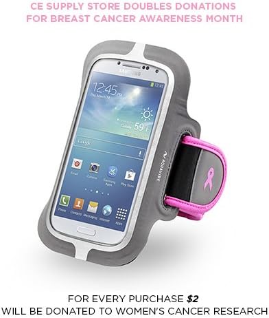 Samsung S4 / S IV Armband Forza w/ Pink Ribbon for Women's Cancer / Breast Cancer Charity Donation