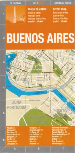 Laminated Buenos Aires City Map (Bilingual) by deDios under South America in The Books Store