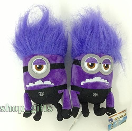 2X Despicable Me 2 Evil Minion Plush Purple Bad Minion Soft Toy Doll Teddy 7"