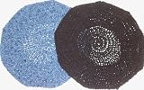 Hand Crocheted Set of Two Denim and Dark Brown Color Rayon Cotton Gimp Beret