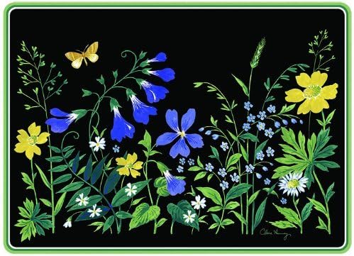 Placemats Washable Hard Back Coated Top Set of Four Table Mats Claire Murray French Country Blue Floral Design