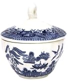 Churchill China Royal Wessex Blue Willow Covered Sugar and Creamer Set