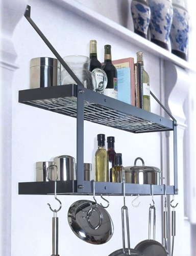 Double Bookshelf Potrack in Black (Hammered Copper/Copper)