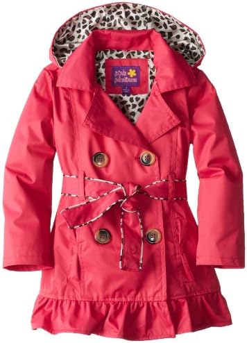 Pink Platinum Girls 2-6X Double Leopard Trench Rain Jacket