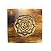 Rosewood Keepsake Box from India with Hindu Om and Lotus Flower Top, 5x5
