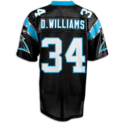 DeAngelo Williams Jersey: Reebok Black Replica #34 Carolina Panthers Jersey - 3XL