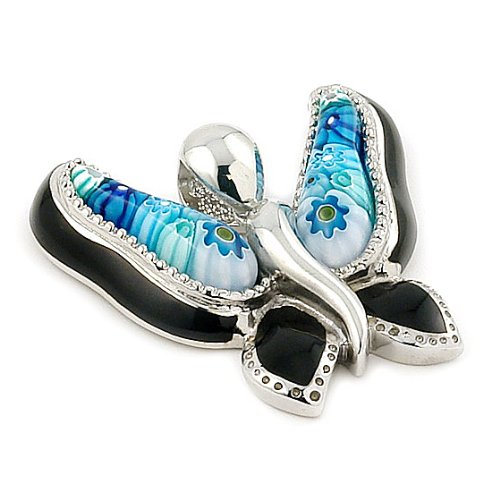 Light Blue Butterfly Millefiori Animal Pendant