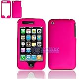 RUBBER FEEL Hot Pink Snap-On Cover Hard Case Phone Protector for Apple iPho ....