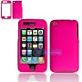 RUBBER FEEL Hot Pink Snap-On Cover Hard Case Phone Protector for Apple iPhone 3G [Beyond Cell Packaging]