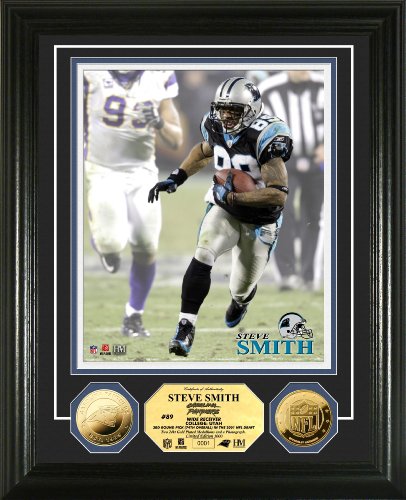 Highland Mint NFL Carolina Panthers Steve Smith 24KT Gold Coin Photomint