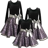 Bonnie Jean LITTLE GIRLS 4-6X PURPLE SILVER FLOCK RING GLITTER DOT DROP WAIST Special Occasion Wedding Flower Girl Holiday Party Dress