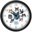 Collage of Cats No.1 - Cat - JP - Wall Clock by WatchBuddy Timepieces (Black Frame)