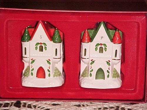 Lenox Holiday Castle Salt Pepper Shakers